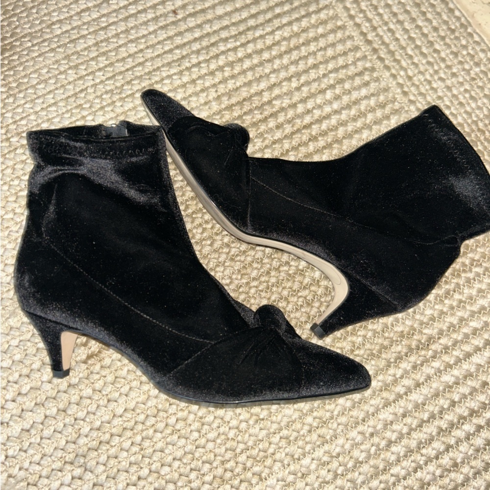 Sam Edelman Black Velvet Heeled Boots